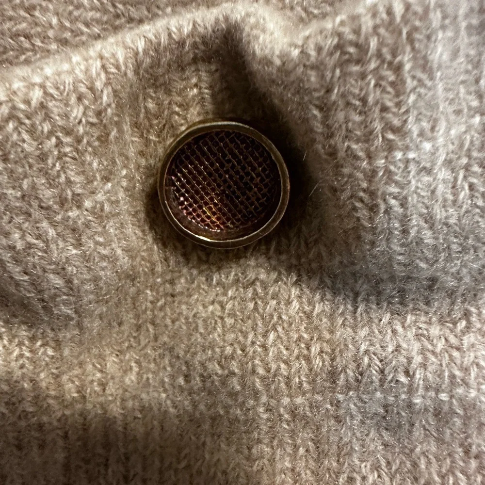 Vintage 40s Womens Dalton Turners Virgin Cashmere Brass Button Cardigan Sweater.